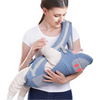 Porte-bébé ergonomique hipseat bleu en position berceau pour nouveau-né - Bébé Lova
