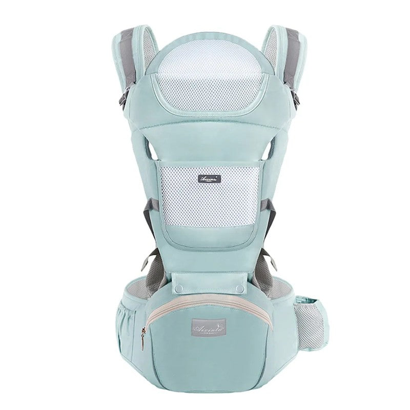 Porte-bébé ergonomique multiposition coloris vert menthe respirant - Bébé Lova