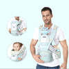 Papa portant son bébé confortablement en position avant avec porte-bébé ergonomique - Bébé Lova