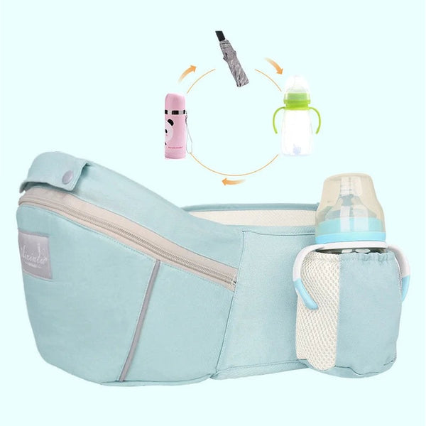 Porte-bébé avec porte-biberon intégré et poche latérale pratique - Bébé Lova