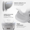 Siège hipseat KangaBaby : rebord 30° anti-basculement, surface silicone antidérapante, assise 15 mm - Bébé Lova