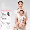 Porte-bébé KangaBaby coloris rose porté par une maman, avec le pack complet d'accessoires offerts - Bébé Lova
