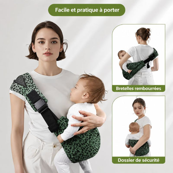 Porte-bébé à large sangle rétro avec bretelles rembourrées et dossier de maintien confortable - Bébé Lova