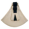 Porte-bébé à bandoulière coloris beige côtelé présenté à plat sur fond blanc - Bébé Lova