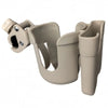 Porte-gobelet de poussette universel coloris beige vu de trois-quarts - Bébé Lova