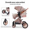 Poussette évolutive adaptée de la naissance à 36 mois avec roues pivotantes et frein - Bébé Lova