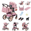 Poussette 3 en 1 rose avec nacelle, cosy et moustiquaire de protection - Bébé Lova