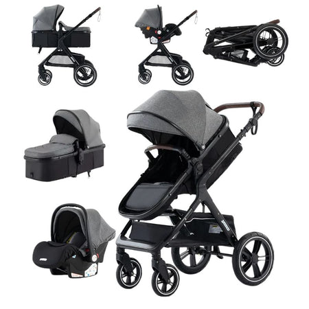Différentes configurations de la poussette NanoPram avec pliage et modules interchangeables - Bébé Lova