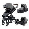 Poussette compacte NanoPram grise avec nacelle bébé et cosy inclus - Bébé Lova