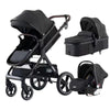 Poussette 3 en 1 NanoPram coloris noir avec nacelle et siège auto assortis - Bébé Lova