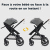 Siège réversible de la poussette NanoPram face parent ou face route - Bébé Lova