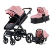 Poussette NanoPram rose légère avec cosy bébé et nacelle confortable - Bébé Lova