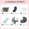 Six accessoires offerts avec la poussette 3 en 1 : sac, moustiquaire, habillage pluie et coussin - Bébé Lova