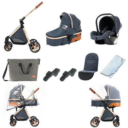 Ensemble complet avec poussette, cosy, nacelle et accessoires inclus - Bébé Lova
