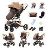 Poussette 3 en 1 marron et beige avec ensemble complet pour bébé - Bébé Lova