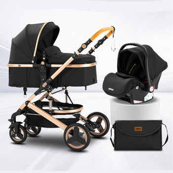 Pack luxe poussette 3 en 1 avec nacelle, siège auto cosy et sac de transport - Bébé Lova