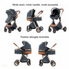 Poussette 3 en 1 avec modes assis, nacelle, siège auto et position allongée réversible - Bébé Lova