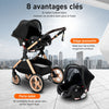 Poussette bébé avec cosy portable et nombreux avantages confort - Bébé Lova