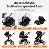 Poussette 3 en 1 multifonction avec cosy et nacelle bébé - Bébé Lova