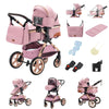 Poussette 3 en 1 rose poudré avec cosy et accessoires assortis - Bébé Lova