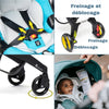 Poussette QuadPram détails harnais 5 points freinage roues bébé - Bébé Lova