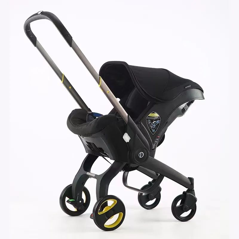 Poussette QuadPram packshot noir vue 3 quarts cosy poussette - Bébé Lova