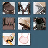 Détails et accessoires premium de la poussette bébé avec harnais et moustiquaire - Bébé Lova