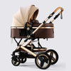 Nacelle bébé élégante beige et marron montée sur poussette premium - Bébé Lova