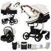 Ensemble poussette 3-en-1 coloris blanc avec accessoires et porte-bébé inclus - Bébé Lova