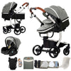 Ensemble poussette 3-en-1 gris perle avec nacelle, siège auto et accessoires - Bébé Lova