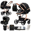 Ensemble poussette 3-en-1 noir et rose gold avec sac assorti et accessoires - Bébé Lova