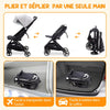 Pliage et dépliage d'une seule main de la poussette AirFold, facile à transporter en avion et à ranger dans un coffre - Bébé Lova