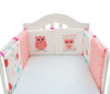 Tour de lit bébé rose avec motifs chouettes et attaches roses - Bébé Lova