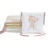 Coussins de tour de lit bébé pliables avec motifs oursons et rayures beige - Bébé Lova