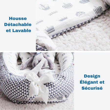 Nid cododo bébé avec housse détachable et lavable en coton respirant - Bébé Lova