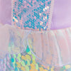 Détail du bustier pailleté et du volant transparent de la robe sirène ArielDress - Bébé Lova