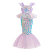 Robe sirène ArielDress seule avec sequins irisés et finitions inspirées d'Ariel - Bébé Lova