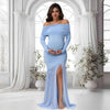 Robe FishPhoto bleu ciel pose ventre tenu décor fleurs blanches cathédrale - Bébé Lova