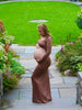 Robe SquareDress chocolat moka extérieur jardin pierre silhouette élégante - Bébé Lova