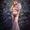 Robe maternité SheerPhoto lilas tulle fond floral photoshoot grossesse - Bébé Lova