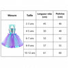Guide des tailles robe sirène tutu fille avec mesures de longueur et tour de poitrine - Bébé Lova
