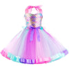 Robe sirène tutu fille rose et violet avec finitions satinées et corsage brillant - Bébé Lova