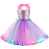 Robe sirène tutu fille rose pastel avec corsage effet écailles et jupe volumineuse en tulle - Bébé Lova