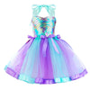Robe sirène tutu fille turquoise et violet avec corsage irisé effet queue de sirène - Bébé Lova