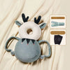 Sac anti-chute cerf en velours gris et bleu avec sangle et genouillères - Bébé Lova