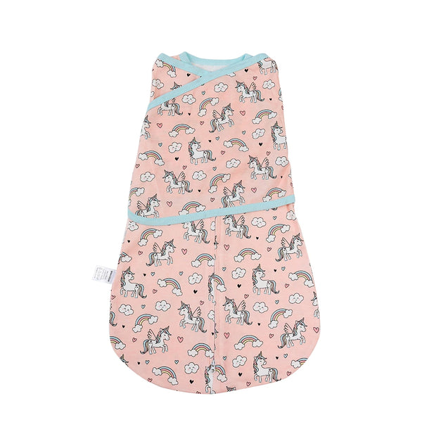 Sac emmaillotage ShockFree motif licornes arc-en-ciel rose fille - Bébé Lova