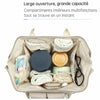 Large ouverture et grande capacité du sac à langer avec compartiments intérieurs multifonctions - Bébé Lova