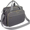 Sac à langer bandoulière grande capacité CrossMom coloris gris matelassé avec finitions dorées - Bébé Lova
