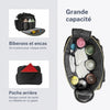 Rangements du sac à langer CrossMom grande capacité : compartiments biberons et encas, poche arrière pour carnet de santé ou tablette - Bébé Lova