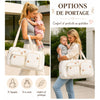 Options de portage du sac à langer EmbroidyMom avec maman et bébé - Bébé Lova